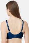 Soie Double Layered Non Wired Full Coverage Lace Bra - Blue — thumbnail 2